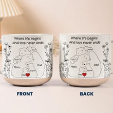 Load image into Gallery viewer, Personalized Pottery Mug with Bears and Quote Gift for Family