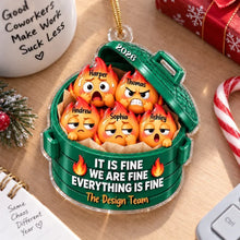 Load image into Gallery viewer, Personalized Funny Dumpster Fire Ornament Gift for Coworkers | Christmas Decor
