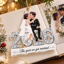 Load image into Gallery viewer, Personalized Acrylic Christmas Ornament Newlywed Gift