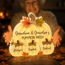Load image into Gallery viewer, Personalized Acrylic Light Box with Pumpkin Patch for Grandparents Fall Gift