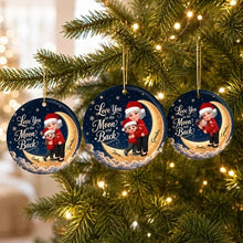 Load image into Gallery viewer, Personalized Ceramic Christmas Ornament for Grandma & Granddaughter - Navy Gold Moon Gift