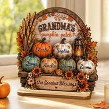 Load image into Gallery viewer, Personalized Wooden Plaque Fall Decor Gift for Grandma