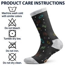 Load image into Gallery viewer, Personalized Gamer Crew Socks Custom Cartoon Quote Gift