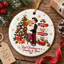 Load image into Gallery viewer, Personalized Ceramic Ornament First Christmas Gift for New Parents