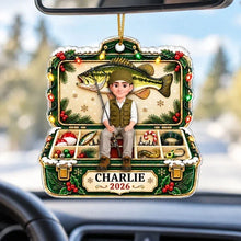 Load image into Gallery viewer, Personalized Fishing Acrylic Ornament Custom Name Gift for Dad