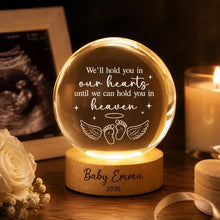 Load image into Gallery viewer, Personalized Globe Lamp with Angel Baby Footprints Memorial Gift for Grieving Parents