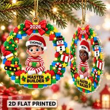 Load image into Gallery viewer, Personalized Acrylic Ornament Master Builder Gift for Kids