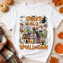 Load image into Gallery viewer, Personalized Halloween Tee Custom Small Town Scene Gift