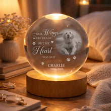 Load image into Gallery viewer, Personalized Pet Remembrance Globe Lamp for Dog Lovers