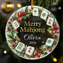 Load image into Gallery viewer, Personalized Mahjong Acrylic Ornament Christmas Gift for Gamers