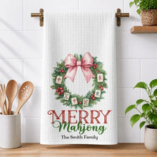 Load image into Gallery viewer, Personalized Mahjong Kitchen Towel Custom Gift for Mom, Grandma, Christmas