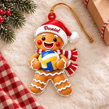 Load image into Gallery viewer, Personalized Volleyball Gingerbread Ornament Unique Gift for Sports Fans