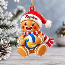 Load image into Gallery viewer, Personalized Volleyball Gingerbread Ornament Unique Gift for Sports Fans