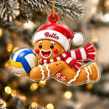 Load image into Gallery viewer, Personalized Volleyball Gingerbread Ornament Unique Gift for Sports Fans