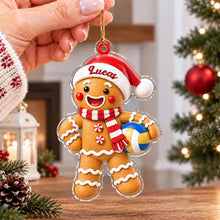Load image into Gallery viewer, Personalized Volleyball Gingerbread Ornament Unique Gift for Sports Fans