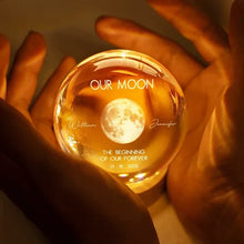 Load image into Gallery viewer, Personalized Globe Lamp with Moon Phase Design Unique Gift for Couples