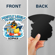 Load image into Gallery viewer, Personalized Funny Acrylic Magnet Most Likely to Get Sunburned Gift for Travelers