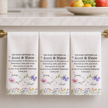 Load image into Gallery viewer, Personalized Kitchen Towel Floral Gift for Aunt Niece Bond