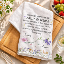 Load image into Gallery viewer, Personalized Kitchen Towel Floral Gift for Aunt Niece Bond