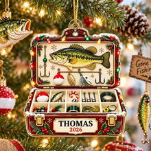 Load image into Gallery viewer, Personalized Fishing Tackle Box Ornament Unique Gift for Dad