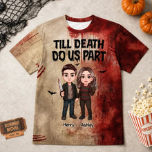 Load image into Gallery viewer, Personalized Horror Couple T-Shirt Gift for Halloween