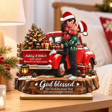 Load image into Gallery viewer, Personalized 2-Layer Wooden Plaque Kissing Couple Gift for Couples Christmas