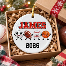 Load image into Gallery viewer, Personalized Multi-Sport Ceramic Ornament Gift for Kids