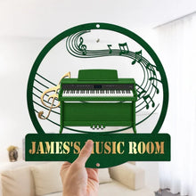 Load image into Gallery viewer, Personalized Metal Sign Custom Music Room Decor Gift for Pianists