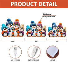 Load image into Gallery viewer, Personalized Penguin Family Acrylic Light Box Gift for Grandparents