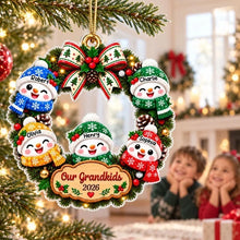 Load image into Gallery viewer, Personalized Acrylic Christmas Ornament Cute Snowman Gift for Grandparents