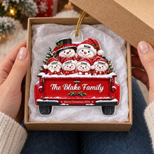 Load image into Gallery viewer, Personalized Snowman Family Acrylic Ornament Christmas Gift