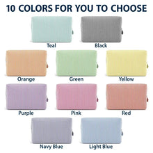 Load image into Gallery viewer, Personalized Striped Makeup Bag Custom Birth Flower Gift for Mom