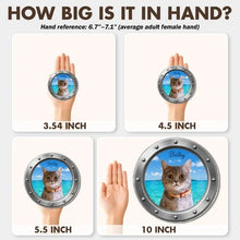 Load image into Gallery viewer, Personalized Acrylic Dog Magnet Peeking Through Porthole Gift for Pet Owners