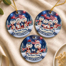 Load image into Gallery viewer, Personalized Snowman Family Ornament Ceramic Gift for Christmas
