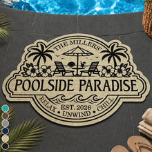 Load image into Gallery viewer, Personalized Shaped Doormat Relax Unwind Chill Pool Gift for Families