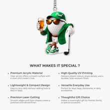 Load image into Gallery viewer, Personalized Golf Keychain with Beer Design Gift for Dad