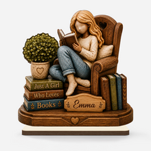Load image into Gallery viewer, Personalized 2-Layer Wooden Plaque for Book Lovers Gift for Her