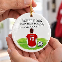 Load image into Gallery viewer, Personalized Ceramic Soccer Ornament Gift for Player | Custom Name