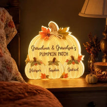 Load image into Gallery viewer, Personalized Acrylic Light Box with Pumpkin Patch for Grandparents Fall Gift