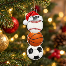 Load image into Gallery viewer, Personalized Acrylic Sports Ornament Custom Name Gift for Kids