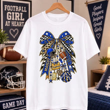 Load image into Gallery viewer, Personalized Classic Tee with Football Charm Bow Gift for Sports Fans