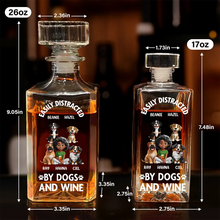 Load image into Gallery viewer, Easily Distracted By Dogs and Wine – Personalized Square Whiskey Bottle – Gift for Dog Lovers Whiskey Bottle MagicInPrints