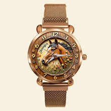 Load image into Gallery viewer, Time to Shine: Personalized Horse Lovers Mesh Strap Quartz Watch Quartz Watch MagicInPrints