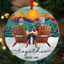 Load image into Gallery viewer, Together is a Beautiful Place to Be – Personalized Custom Shaped Mirror Ornament – Gift for Couples Mirror Ornament MagicInPrints