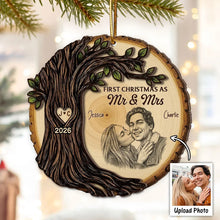 Load image into Gallery viewer, Personalized 2-Layer Wooden Ornament First Christmas Gift for Couples