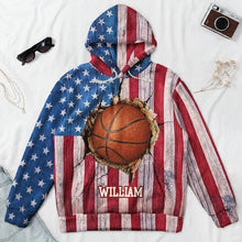 Load image into Gallery viewer, Personalized Youth Flannel Hoodie Baseball Vintage Design Gift