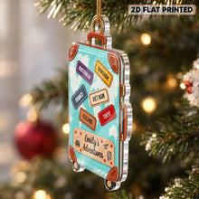 Load image into Gallery viewer, Personalized Turquoise Suitcase Ornament Travel Gift for Adventurers