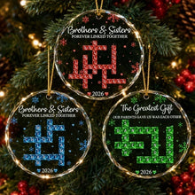 Load image into Gallery viewer, Personalized Crystal Snowflake Ornament for Siblings Christmas Gift