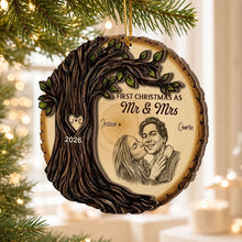 Load image into Gallery viewer, Personalized 2-Layer Wooden Ornament First Christmas Gift for Couples