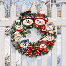 Load image into Gallery viewer, Custom Snowman Family Wooden Sign Unique Gift for Grandparents